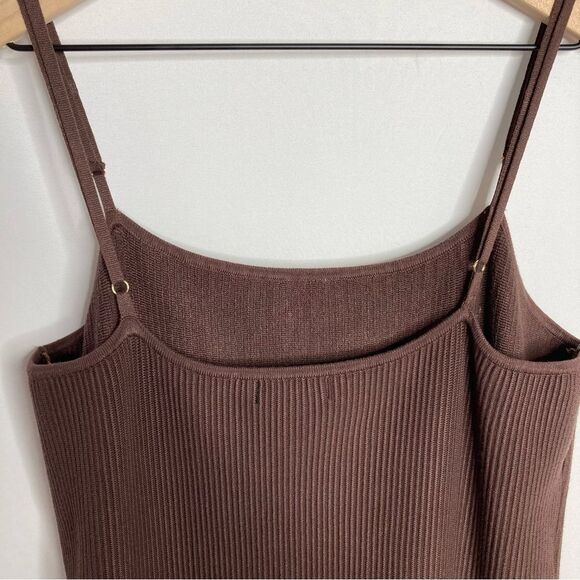 NWT House of Harlow 1960 Sleeveless Brown Ribbed Sweater Dress Bodycon Size XL - Picture 6 of 9